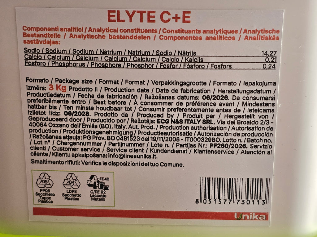 Elytes C+E  3 kg unika con vitamine aggiunte